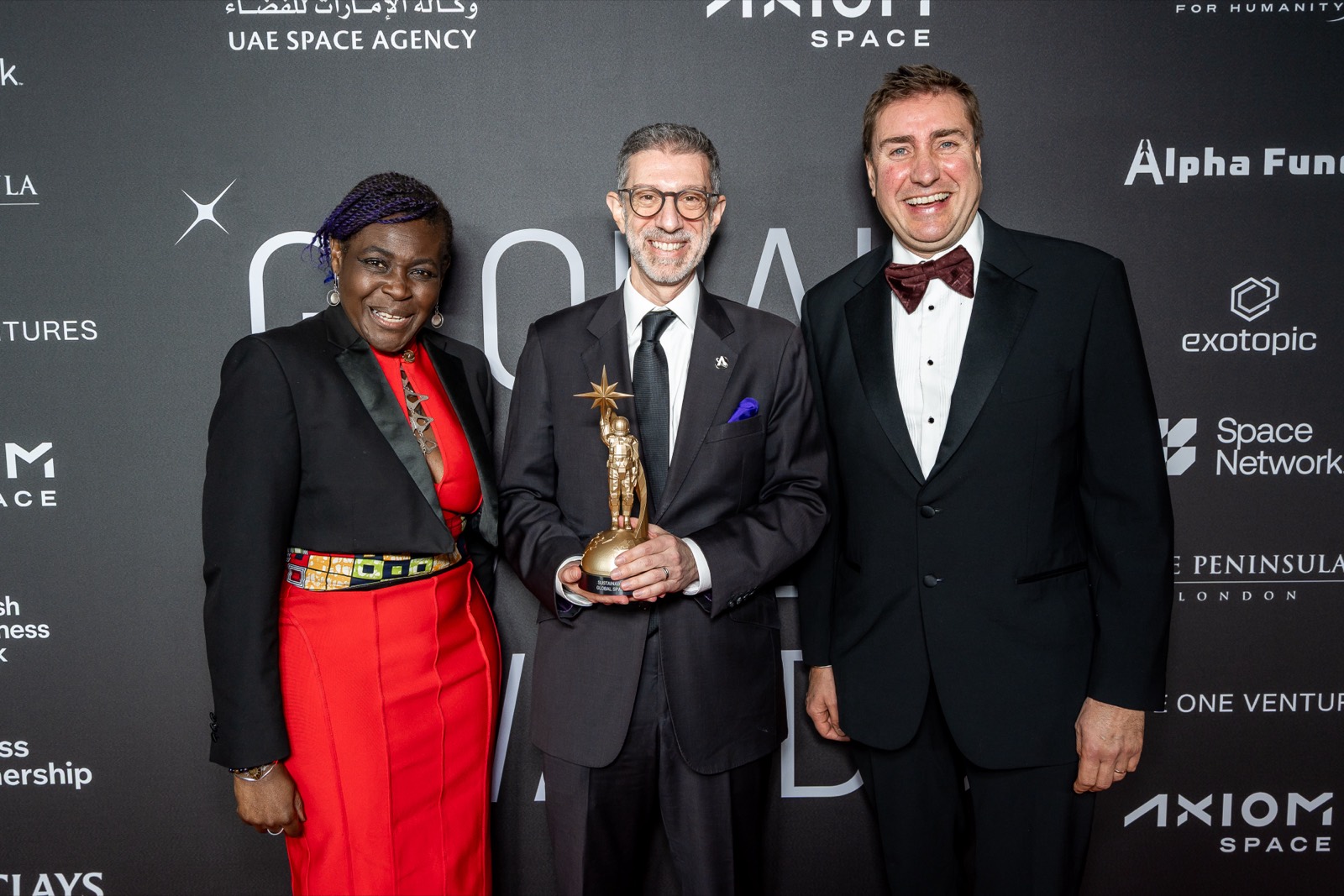 The Astroscale team accepting the Sustainability for Space award at the 2025 Global Space Awards