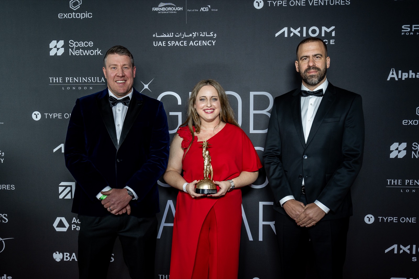 Dr Beatriz Sanchez Cano accepting the Science Breakthrough award at the 2025 Global Space Awards